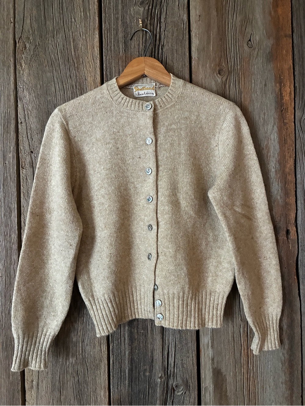 Vintage Mohair Lambswool Cardigan Hauling Shetland size S
